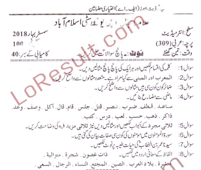 allama iqbal open university assignment 2022