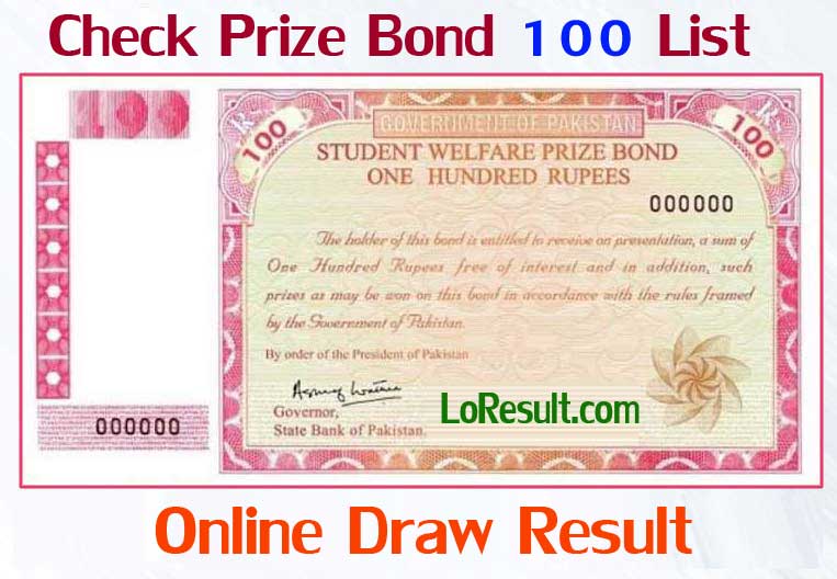 Rs. 100 Prize Bond List