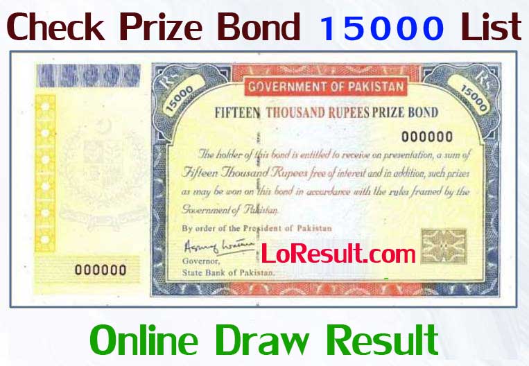 Rs. 15000 Prize Bond List