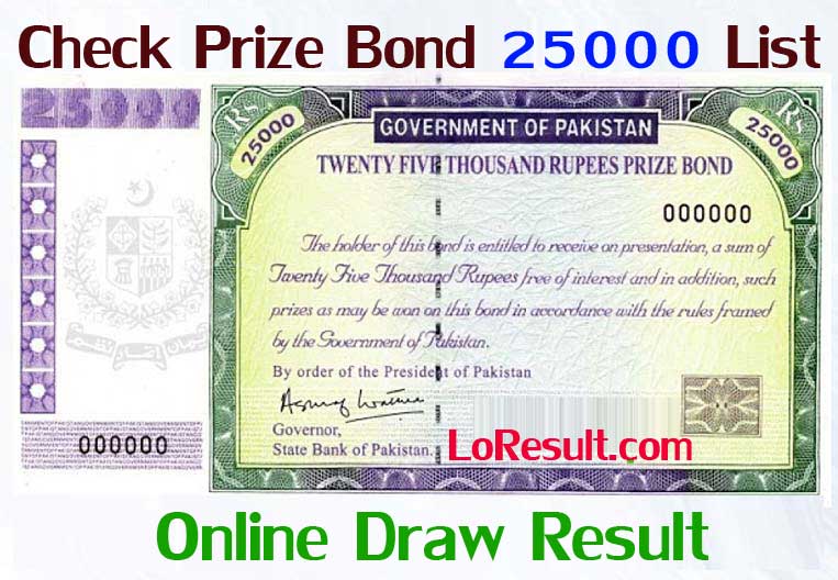 Rs. 25000 Prize Bond List