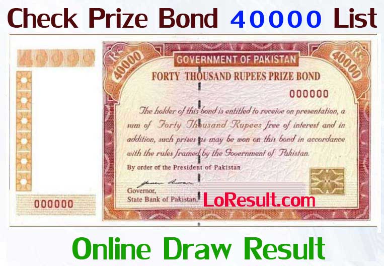 Rs. 40000 Prize Bond List