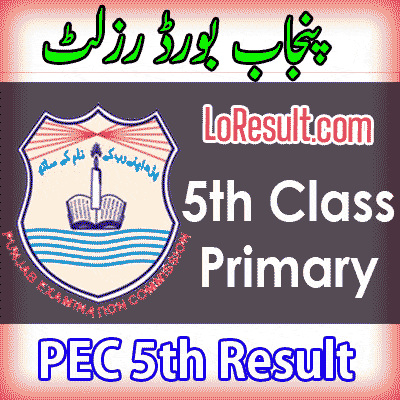 PEC Punjab board 5th class result 2024