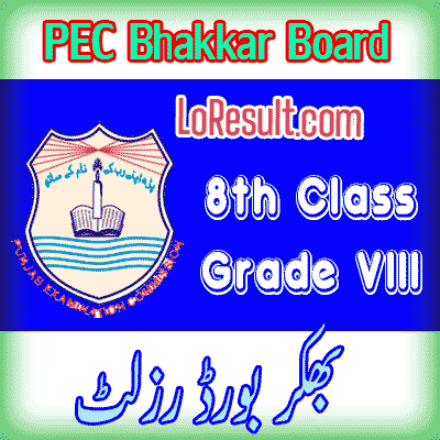 Bhakkar Board class 8 result 2024