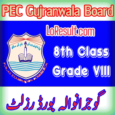 Gujranwala Board class 8 result 2024