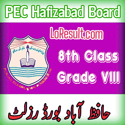 Hafizabad Board class 8 result 2024