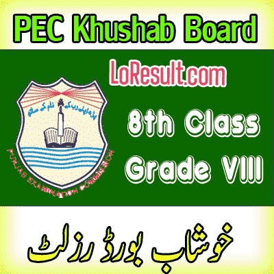 Khushab Board class 8 result 2024
