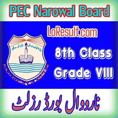 Narowal Board class 8 result 2025