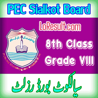 Sialkot Board class 8 result 2024