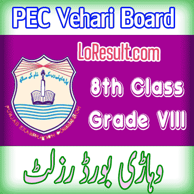 Vehari Board class 8 result 2024