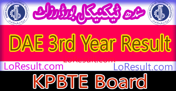 Sindh Board of Technical Education DAE 3rd Year result 2025