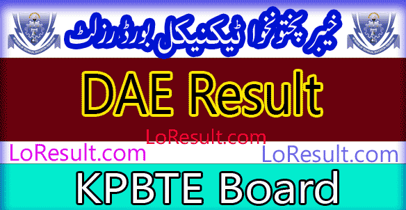 Khyber Pakhtunkhwa Board of Technical Education DAE result 2024