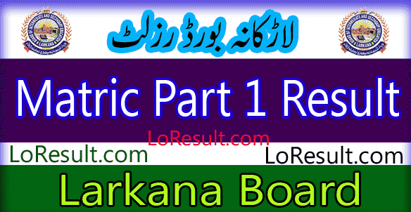 Larkana Board Matric Part 1 result 2024