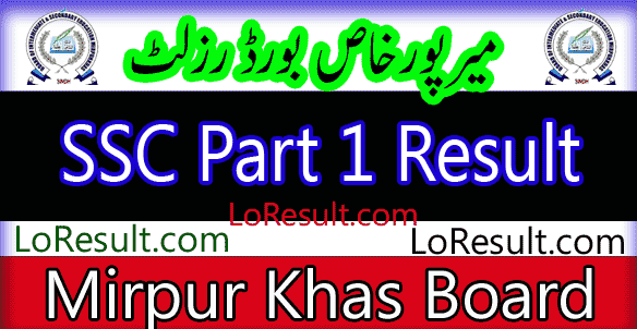 Mirpurkhas Board SSC Part 1 result 2024