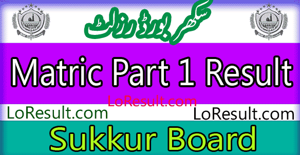Sukkur Board Matric Part 1 result 2024