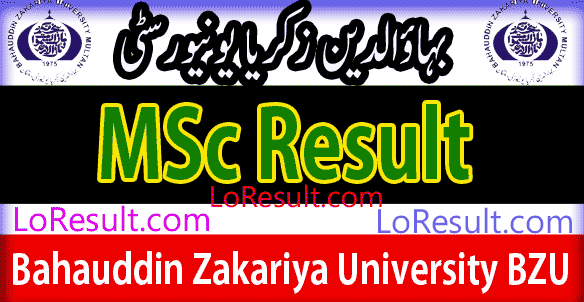 MSc Part 1 and 2 result 2025 BZU