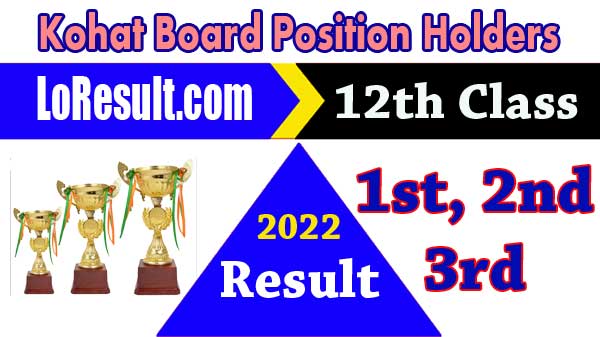Kohat Board 12th Class Highest Marks 2022