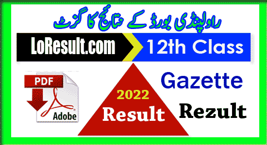 BISE Rawalpindi Gazette PDF 2022 12th Class
