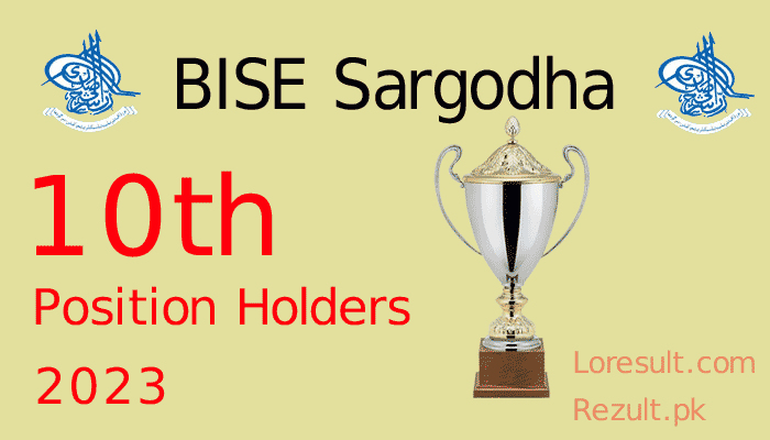BISE Sargodha 10th Class Position Holders 2023
