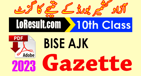 BISE AJK Result Gazette 2023 Matric