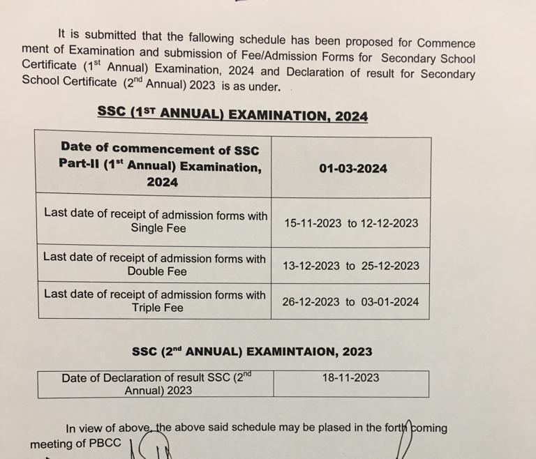 Punjab Board 2nd Annual Supply Result 2023 Date Announced Date sheet