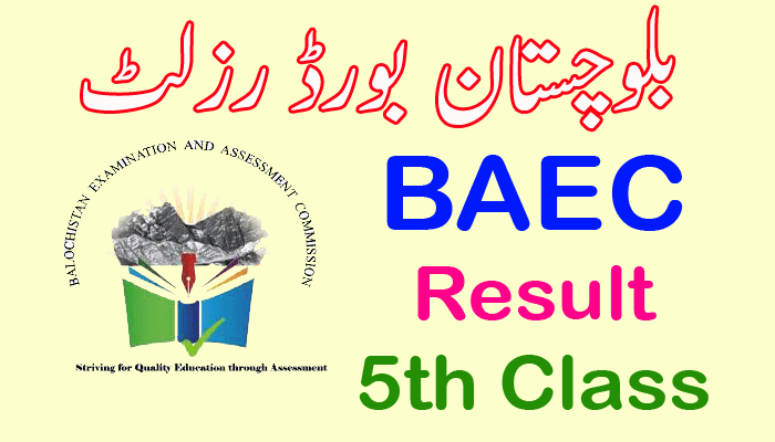 Balochistan Elementary Board BAEC 5th result 2024