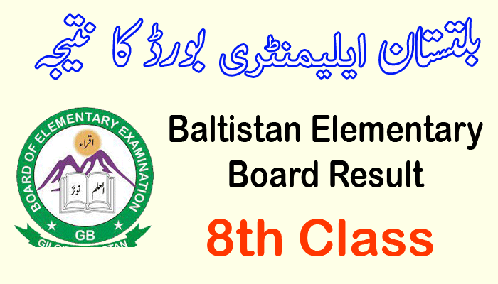 Baltistan Elementary Board 8th result 2025