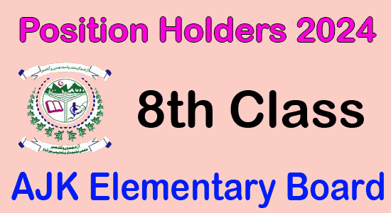 Top Position Holders 2024 8th Class AJK Elementary Board
